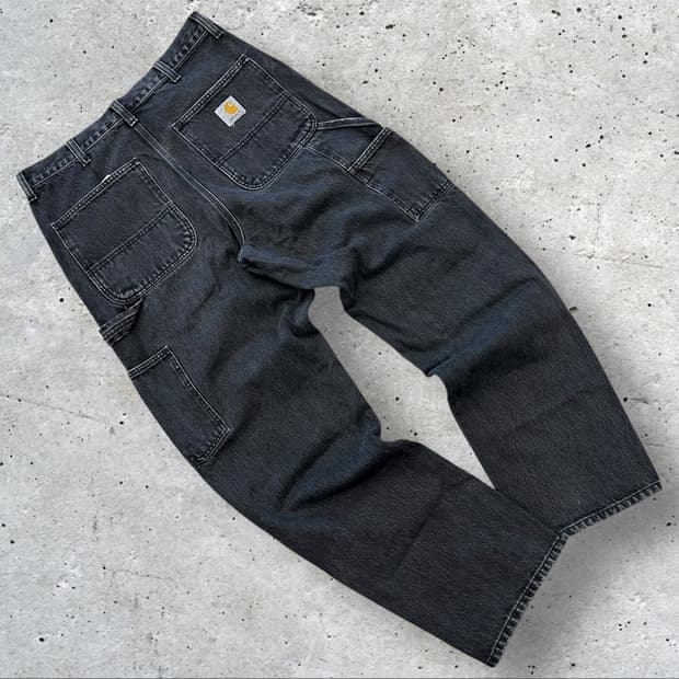 [32] 칼하트 더블니 블랙 워크 팬츠