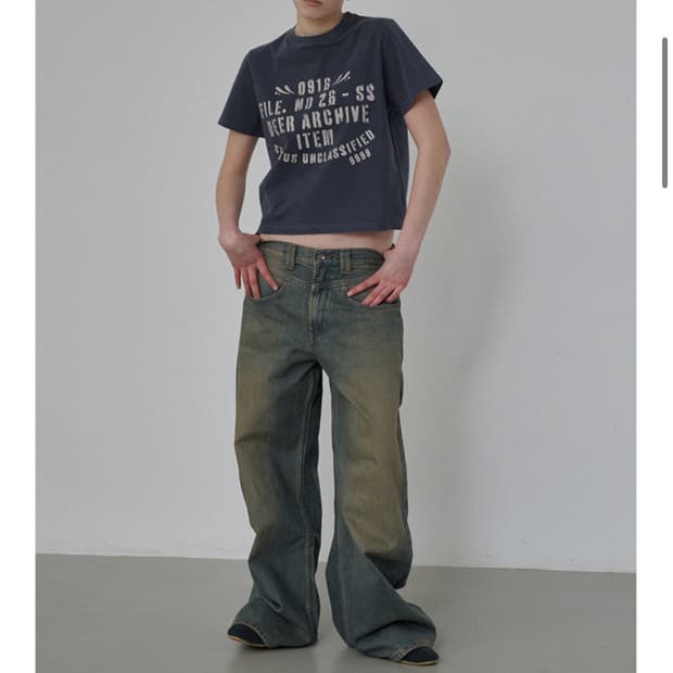 디어마이디어 빈티지 인덱스 피그먼트 티셔츠