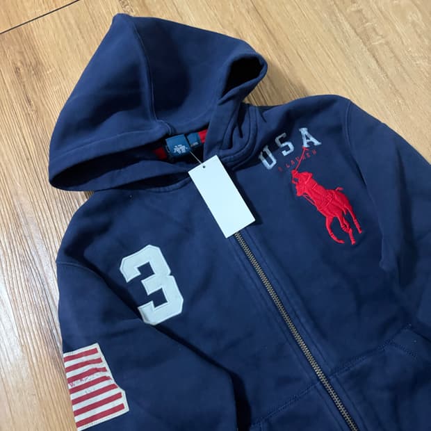 폴로 빅포니 성조기 후드집업 새상품