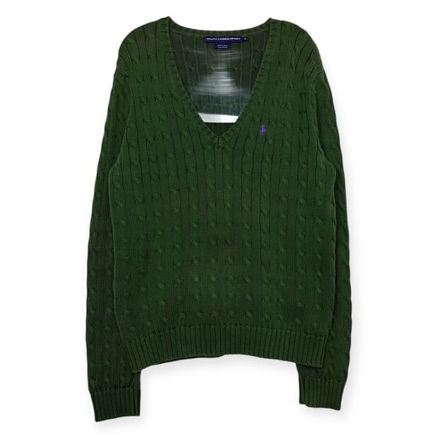 폴로 랄프로렌 브이넥 꽈배기 니트 티셔츠