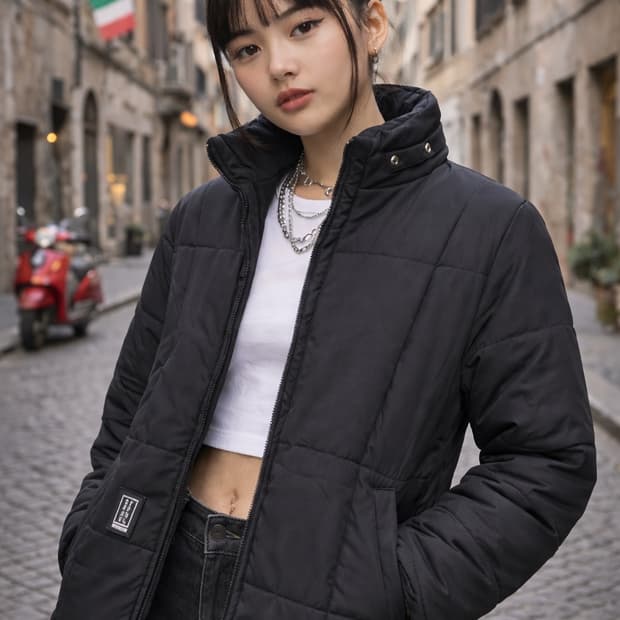 🧥 STEFANEL 스테파넬 퀼팅 패딩 자켓 (블랙)