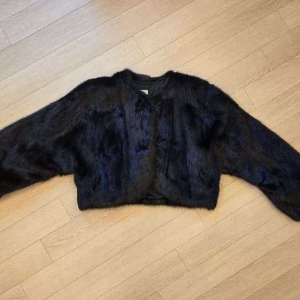 크롭 밍크 코트 F사이즈