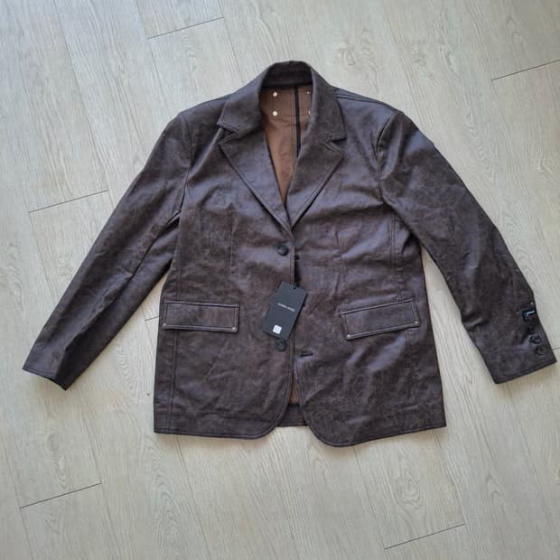 메종미네드 크랙 코팅 가죽 블레이저 자켓