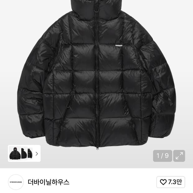 더바이닐하우스 HOODED DUCK DOWN JACKET BLACK