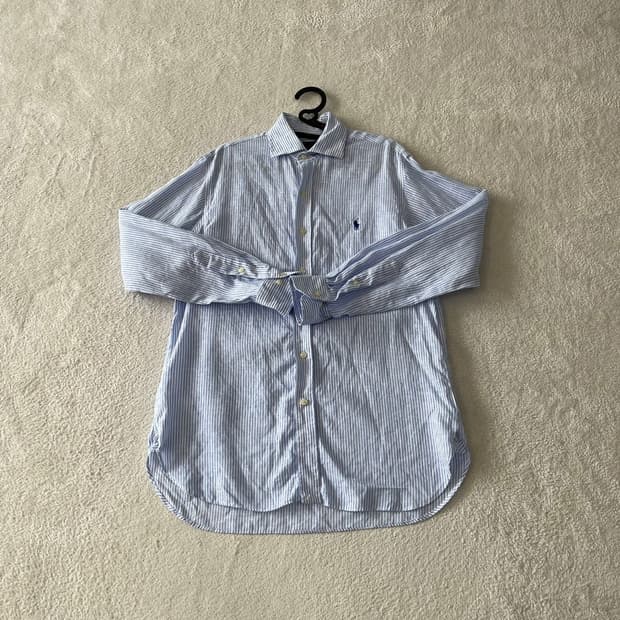 M 폴로 남성 린넨 이지케어 스트라이프 긴팔셔츠