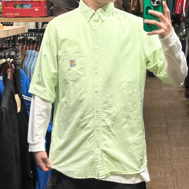 [HI] 칼하트 반팔셔츠 옐로우그린