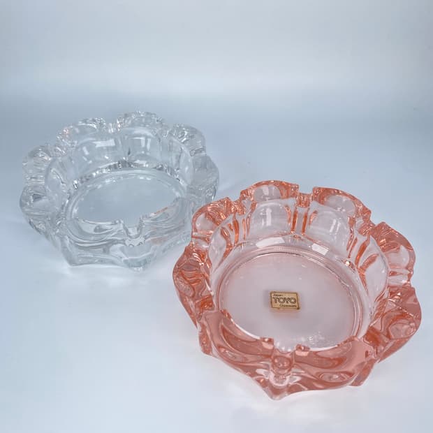 Toyo glassware 빈티지 유리 재떨이 세트 
