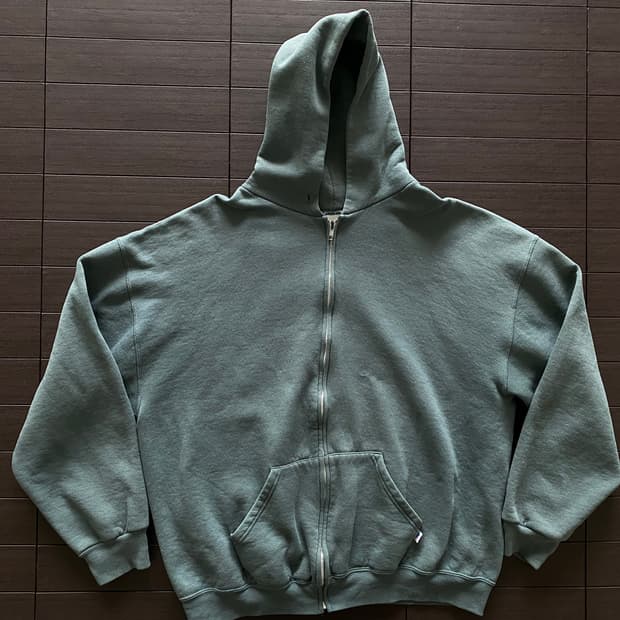 (XL) 00s 러셀 후드집업 다크그린