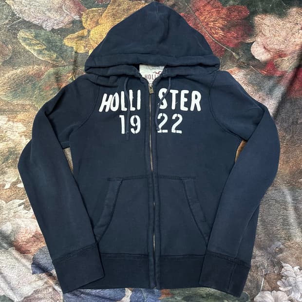 홀리스터 빈티지 빅로고 블랙후드집업 S
