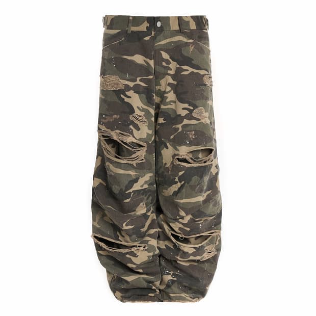 크랙로즈 / 레이어드 프린팅 카모플라주 팬츠
