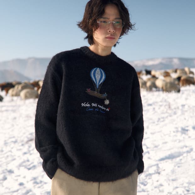 [L] STU 23FW 애드 벌룬 니트 블랙 STU OFFICE