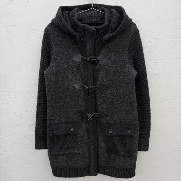 passione 더플 니트 후드 자켓