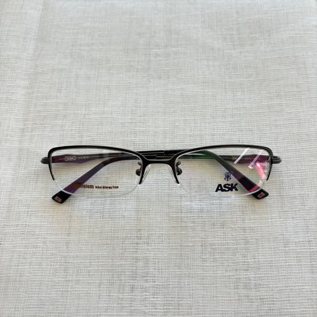 Ask 사각 반무테 빈티지 안경