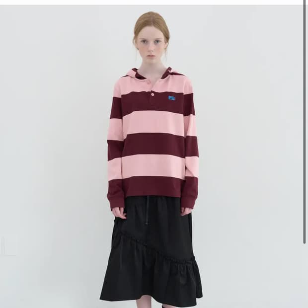 엔조블루스 퍼키 스트라이프 후디 핑크