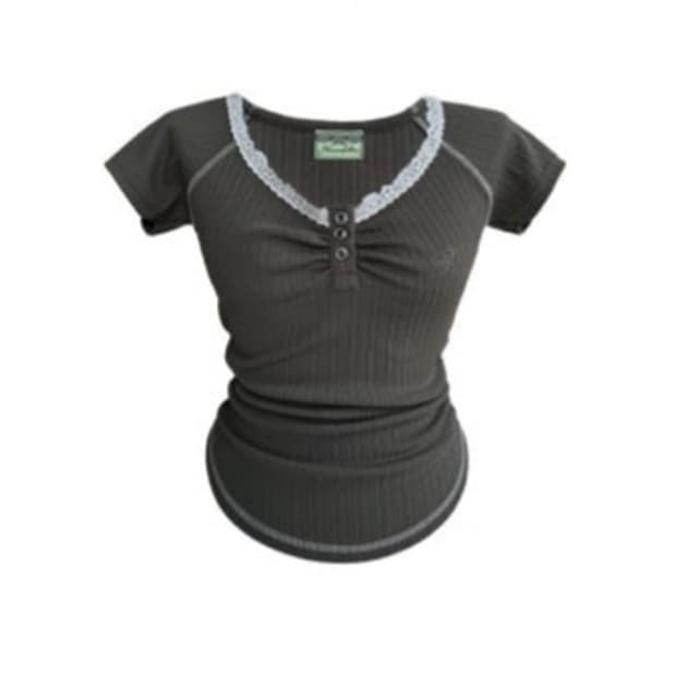 플리즈노팔로우 다나 버튼 레이스 쇼트 탑 공겜여주다크코어갸루노에미리즈리사