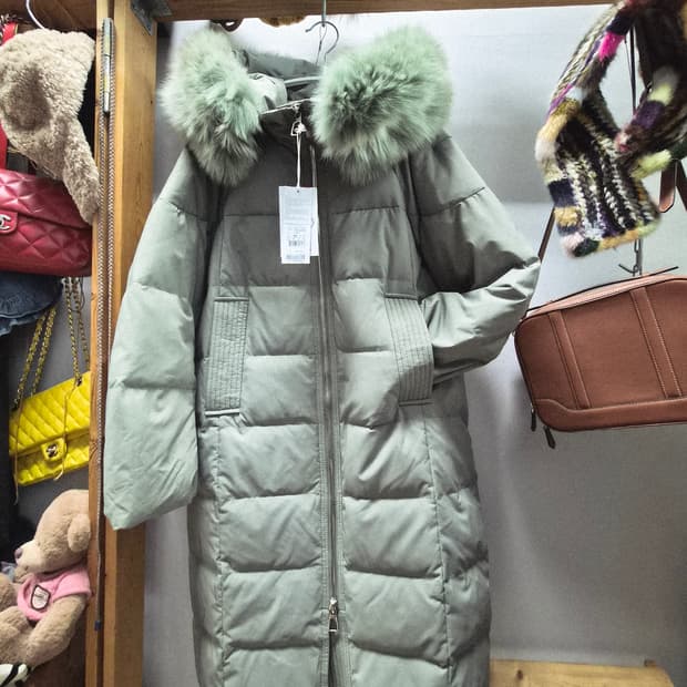 쥬시쥬디 폭스퍼후드 롱패딩