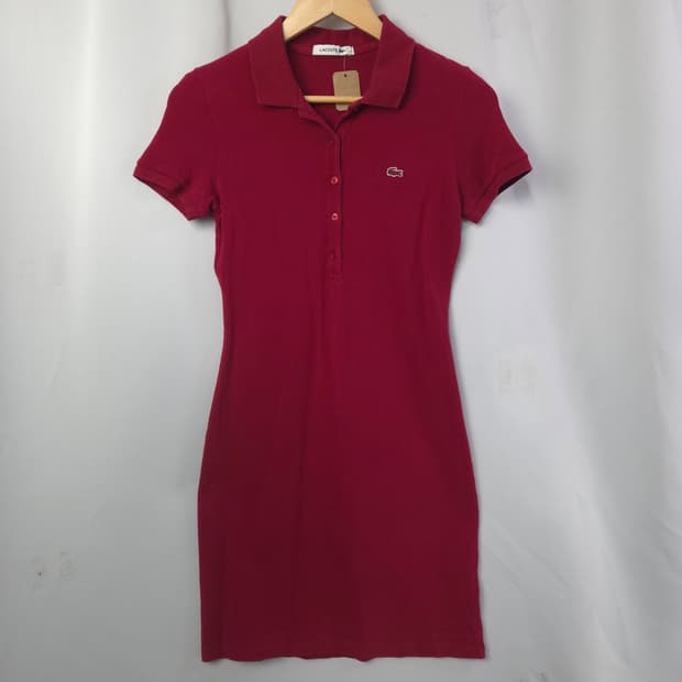라코스테 반팔 베이직 폴로 드레스 피케 원피스