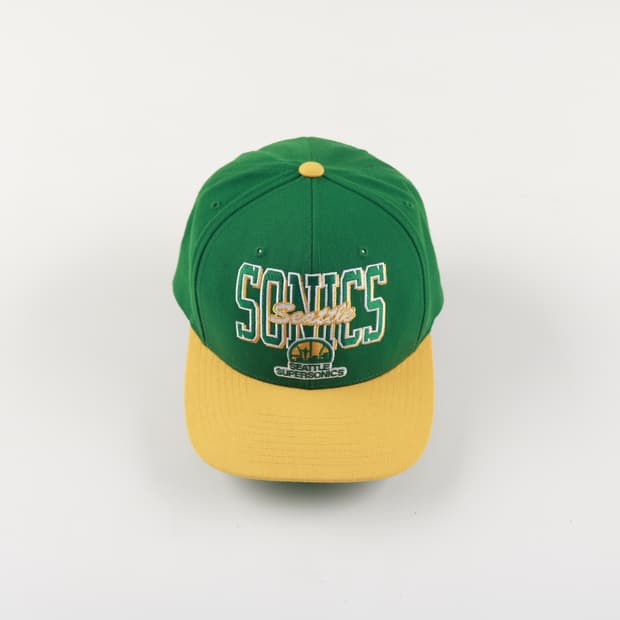 미첼앤네스 x 하드우드 클래식 NBA 시애틀 슈퍼소닉스 스냅백 모자