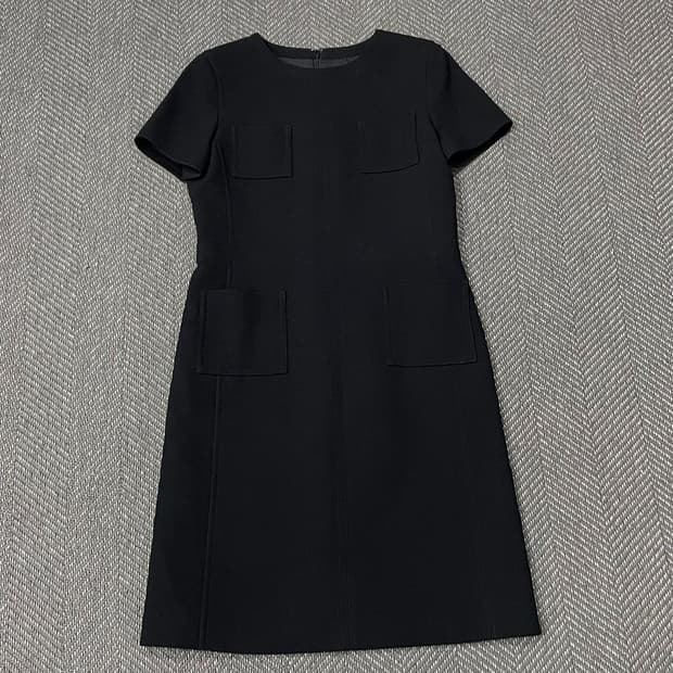 꾸레쥬 모직 블랙 원피스 v0140