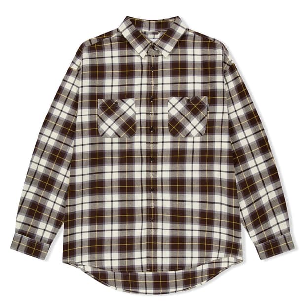 예스아이씨 Plop Check Shirt 체크 셔츠 브라운 XL