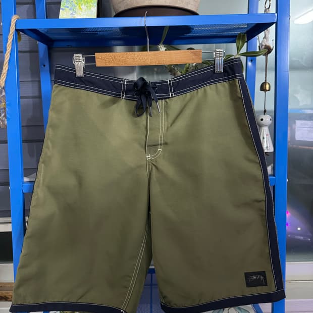 올드 스투시 카키 스웜팬츠