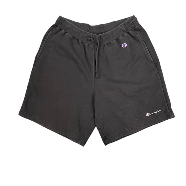 챔피언 블랙 로고 자수디테일 트레이닝 반바지 L