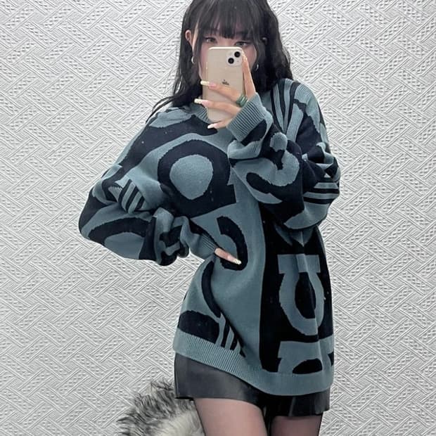 아디다스 오리지널스 레트로 스트릿 펑크 빅로고 니트 L C09979