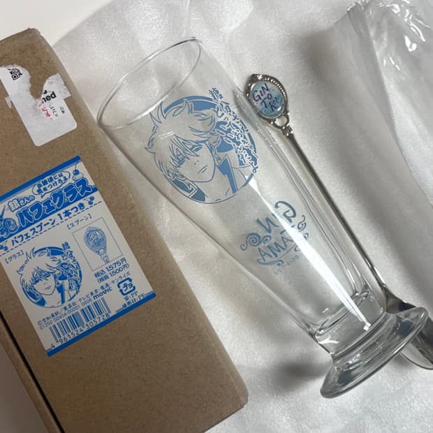 은혼 고전 굿즈 긴토키 파르페 글라스 잔 + 티 스푼 세트