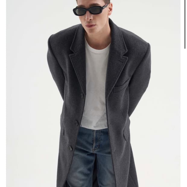 [XL] 최영 오버사이즈 체스터 필드 코트 차콜