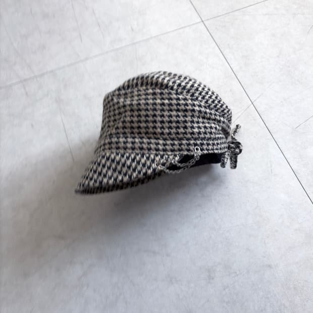Vintage Houndstooth Chain Hat