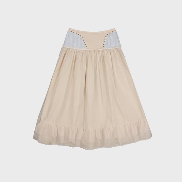 STUD CHECK TULLUE SKIRT