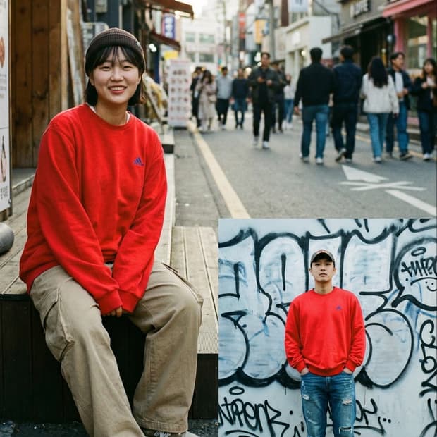 adidas Red & Blue Logo Sweatshirt (110)