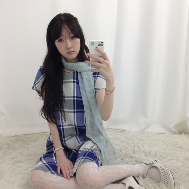버버리 블루 체크 미니 원피스