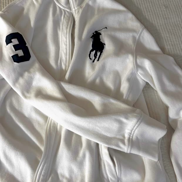 폴로 빅포니 집업 XL 화이트&네이비 / 가격제안 환영