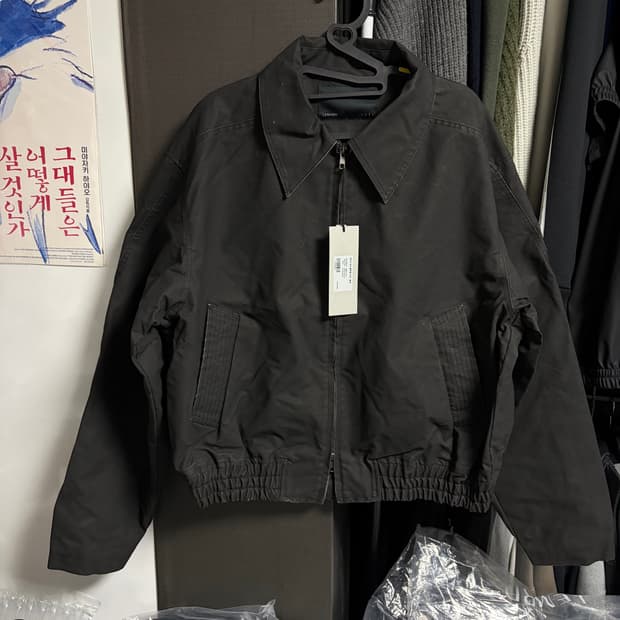 새상품(L)르마드 빈티지 워싱 블루종 자켓 블랙