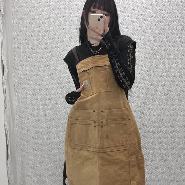 칼하트 빈티지 캐주얼 캔버스 워크 앞치마 C09107