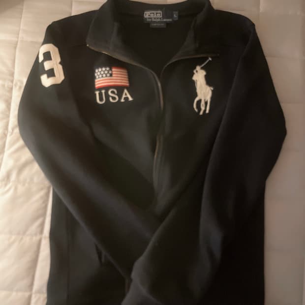 폴로 빅포니 성조기 집업 블랙