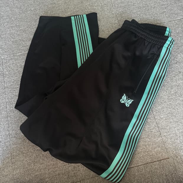 니들스 트랙팬츠hd 블랙/민트 M