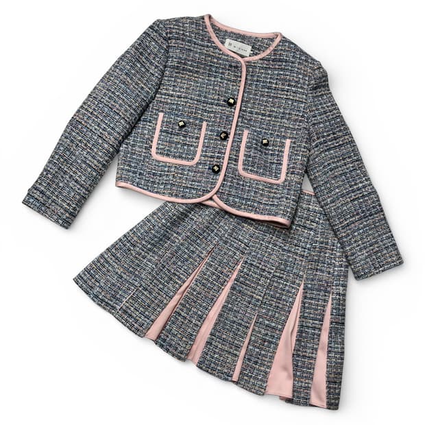 잇미샤 트위드 핑크 체크 셋업 S