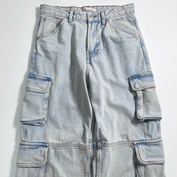 자라 멀티포켓 유틸리티 카고 데님 팬츠