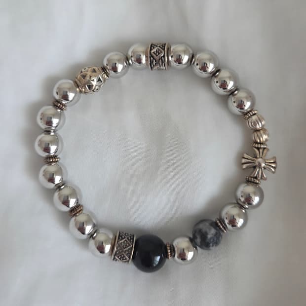 [Hand made] 실버 볼 원석 팔찌