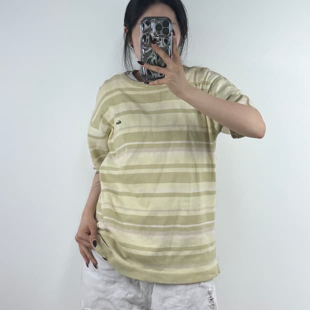 라코스테 스트라이프 반팔 티셔츠  E229