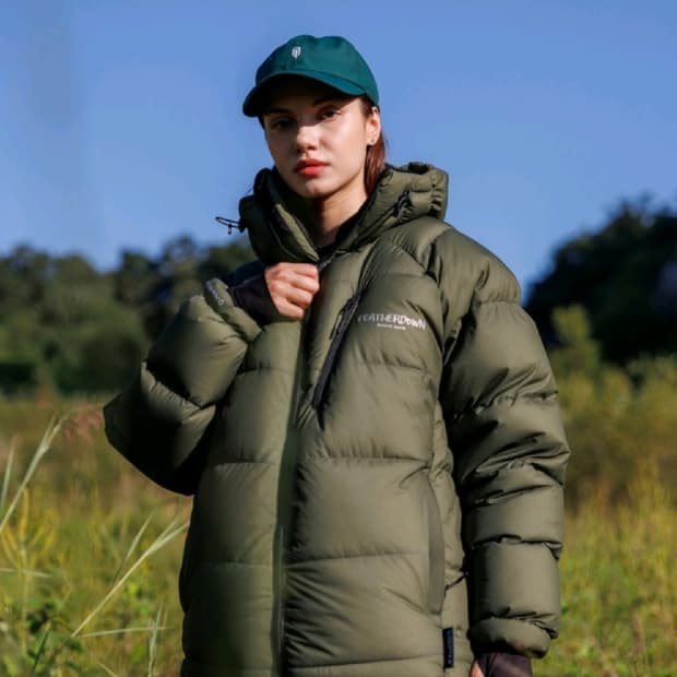 패더다운 HD 퍼텍스 구스 패딩 카키 XL