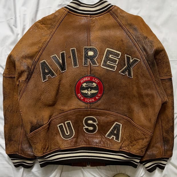 아비렉스 아이콘 가죽 자켓