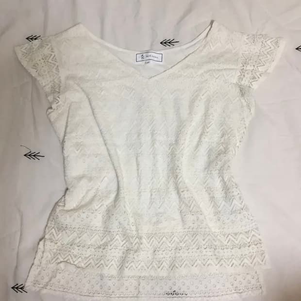 모리걸 하구미 레이스 반팔 블라우스