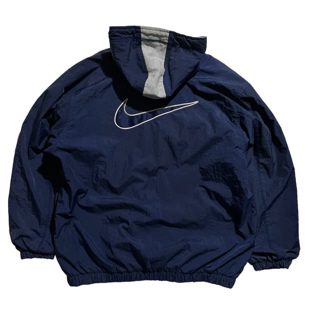 나이키 90‘s 빅로고 배색 후드 자켓
