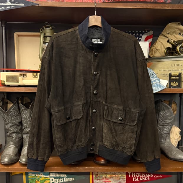 80~90s 뢰제칸 독일생산 리얼레더 스웨이드 블루종 자켓 N860  