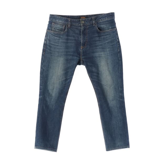 EVISU 레트로 워크 백로고 자수 다크 인디고 데님 32