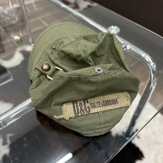 돌체엔가바나 밀리터리 카고 카키 캡