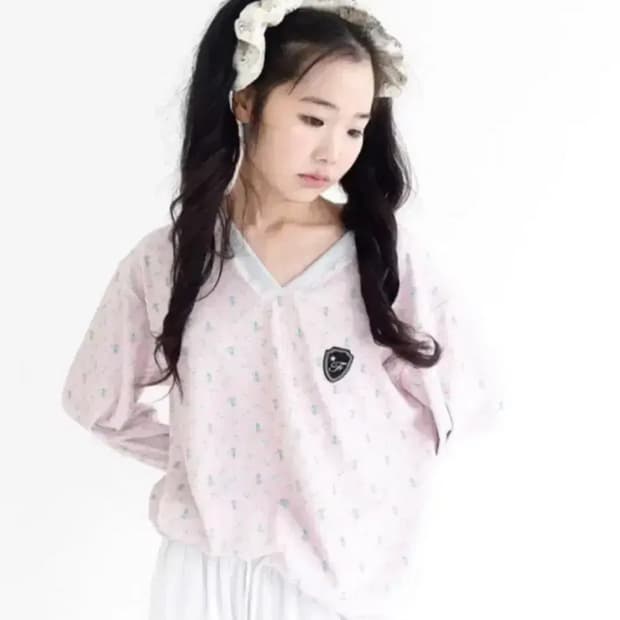 샵페어리 테리 플라워 셔츠 핑크